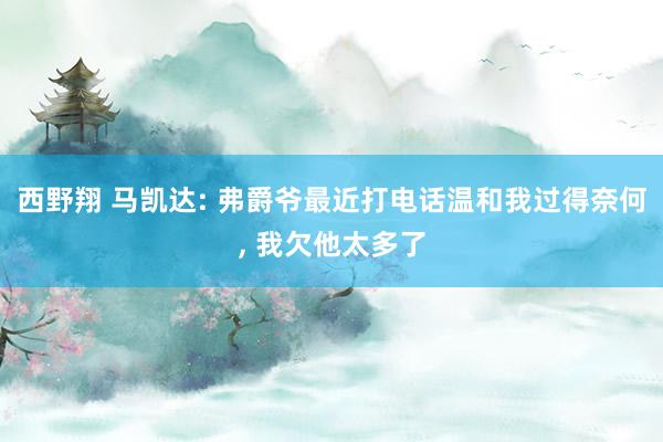 西野翔 马凯达: 弗爵爷最近打电话温和我过得奈何， 我欠他太多了