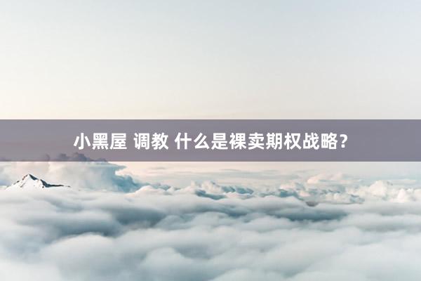 小黑屋 调教 什么是裸卖期权战略？