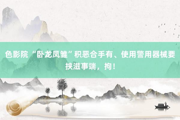 色影院 “卧龙凤雏”积恶合手有、使用警用器械要挟滋事端，拘！