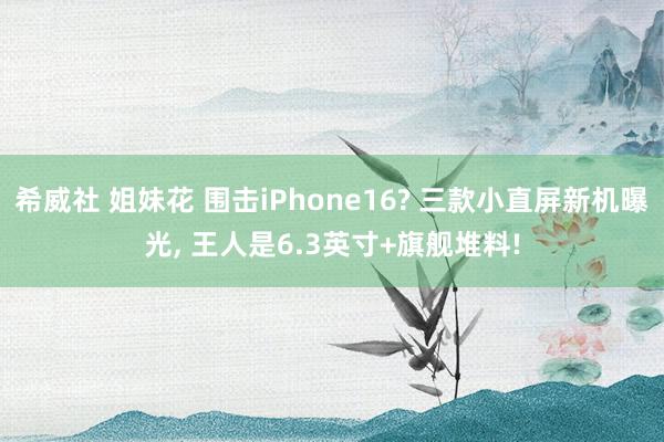 希威社 姐妹花 围击iPhone16? 三款小直屏新机曝光， 王人是6.3英寸+旗舰堆料!