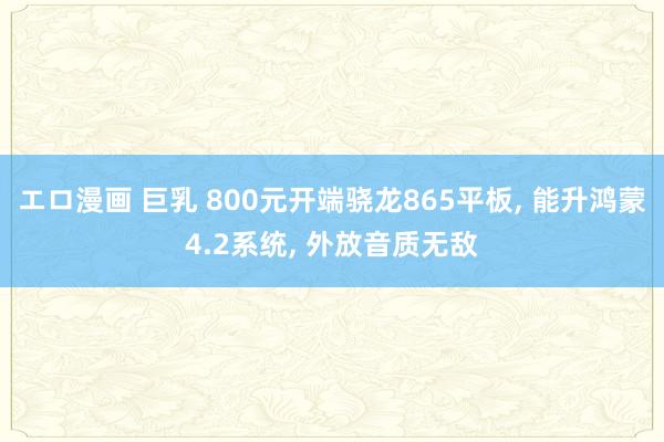 エロ漫画 巨乳 800元开端骁龙865平板， 能升鸿蒙4.2系统， 外放音质无敌