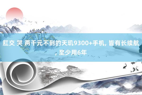 肛交 哭 两千元不到的天玑9300+手机， 皆有长续航， 至少用6年