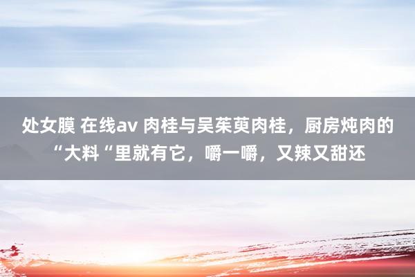 处女膜 在线av 肉桂与吴茱萸肉桂，厨房炖肉的“大料“里就有它，嚼一嚼，又辣又甜还