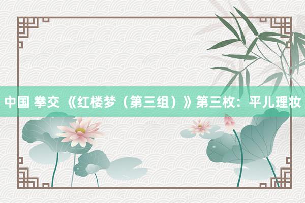 中国 拳交 《红楼梦（第三组）》第三枚：平儿理妆