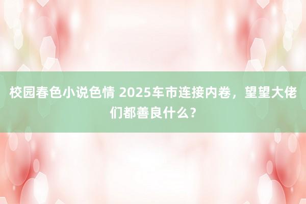 校园春色小说色情 2025车市连接内卷，望望大佬们都善良什么？
