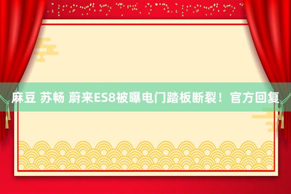 麻豆 苏畅 蔚来ES8被曝电门踏板断裂！官方回复