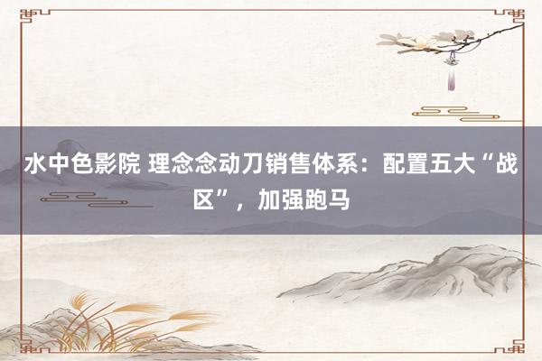 水中色影院 理念念动刀销售体系：配置五大“战区”，加强跑马